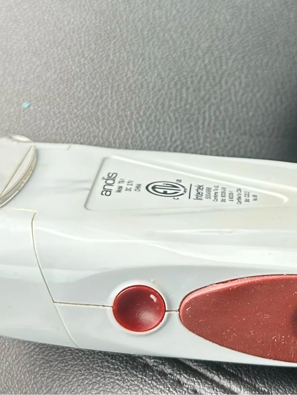 Andis White and Red Cordless Trimmer Body